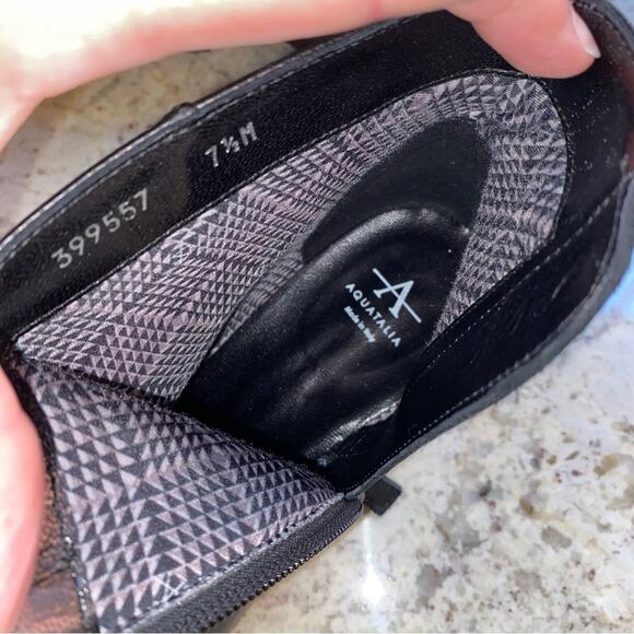 AQUATALIA $425 Fuoco Black Leather Italy Ankle Boot 7.5 EUC - Picture 11 of 16